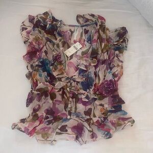 Anthropologie sleeveless ruffle blouse